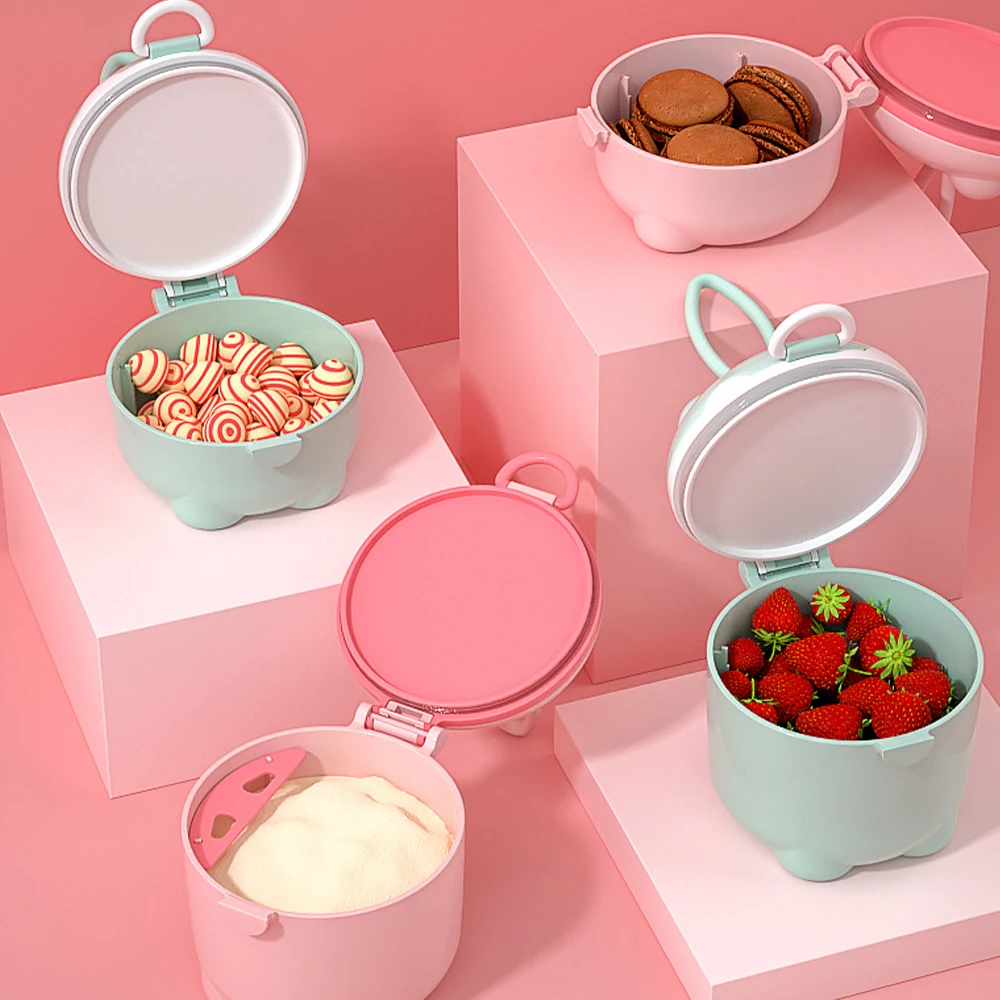 Milk Powder Box Baby Milk Powder Portable Cute Pig Food Storage Box Essential Cereal Infant Toddle Snacks Container NO BPA portable food storage box baby food storage containers baby milk powder dispenser