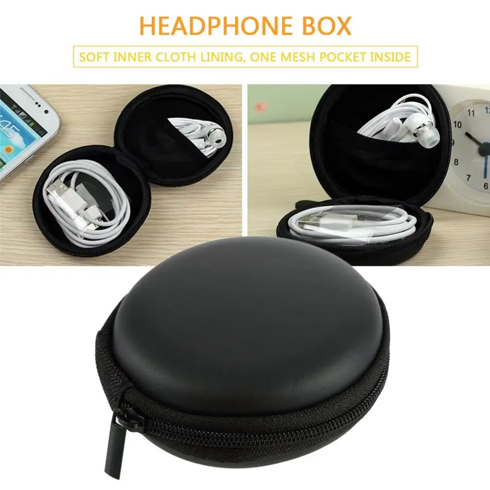 1 convenient and durable EVA black portable carrying hard protective case storage bag for headphones earphone memory card | Электроника