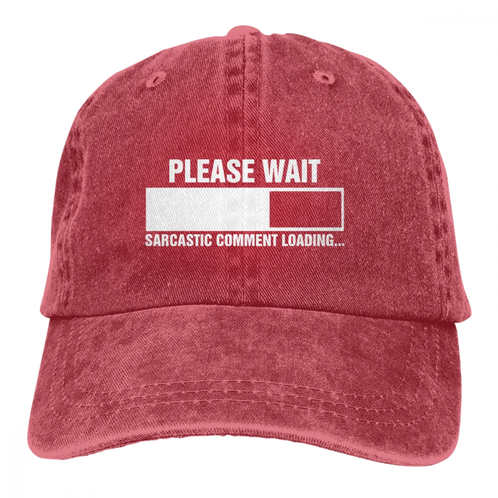 Саркастический комментарий загрузки, пожалуйста, подождите Casquette темно-синий унисекс Мужские Женские джинсовые бейсболка с ремешком кепки Регулируемый Гольф папа шляпа