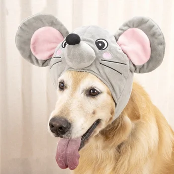 

Plush Animal Hat For Cat Dog Puppy Pet Winter Warm Clothes Accessories Head Windproof Protector Plush Mouse Hat Winter Hat