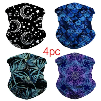 

Bandanas 4 Pack Unisex Outdoor Headband Scarf Neck Windproof Sun Protection Bike Turban Neck Windproof Sun Protection