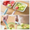 Cuchillo de acero inoxidable de doble cabeza 2 en 1 para tallar fruta, sandía, helado, cuchara, cuchara, accesorios de cocina para el hogar ► Foto 3/6