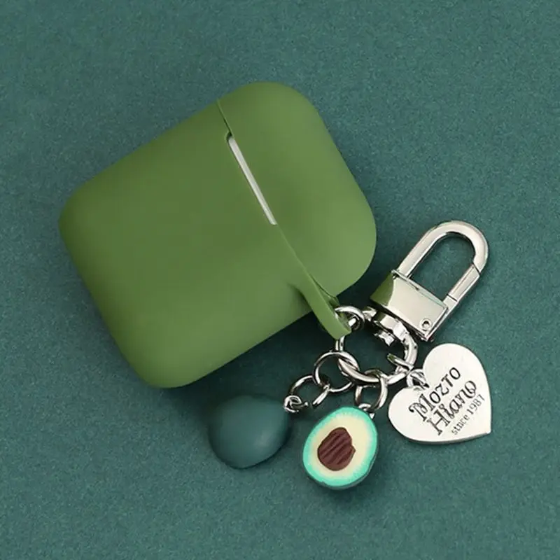 Применимый для airpods Apple Bluetooth гарнитура силиконовый чехол авокадо кулон