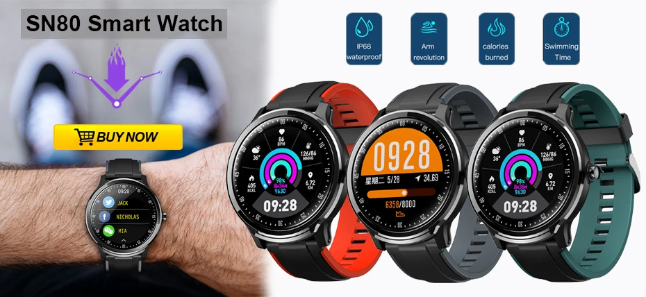 I7 Смарт-часы водонепроницаемые пульсометр кровяное давление фитнес-трекер модные часы с Bluetooth Full Touch Smartwatch Android IOS