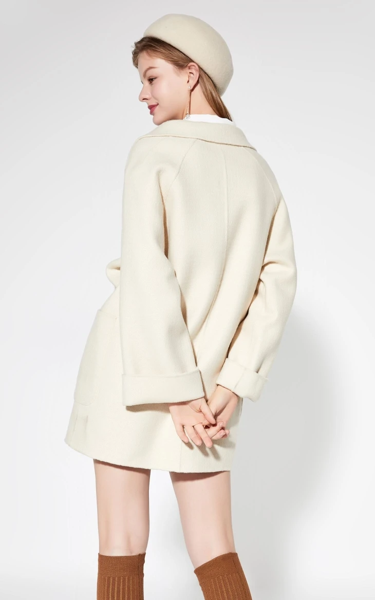 Vero Moda новое шерстяное пальто в форме кокона из овечьей шерсти с короткими рукавами | 319327559