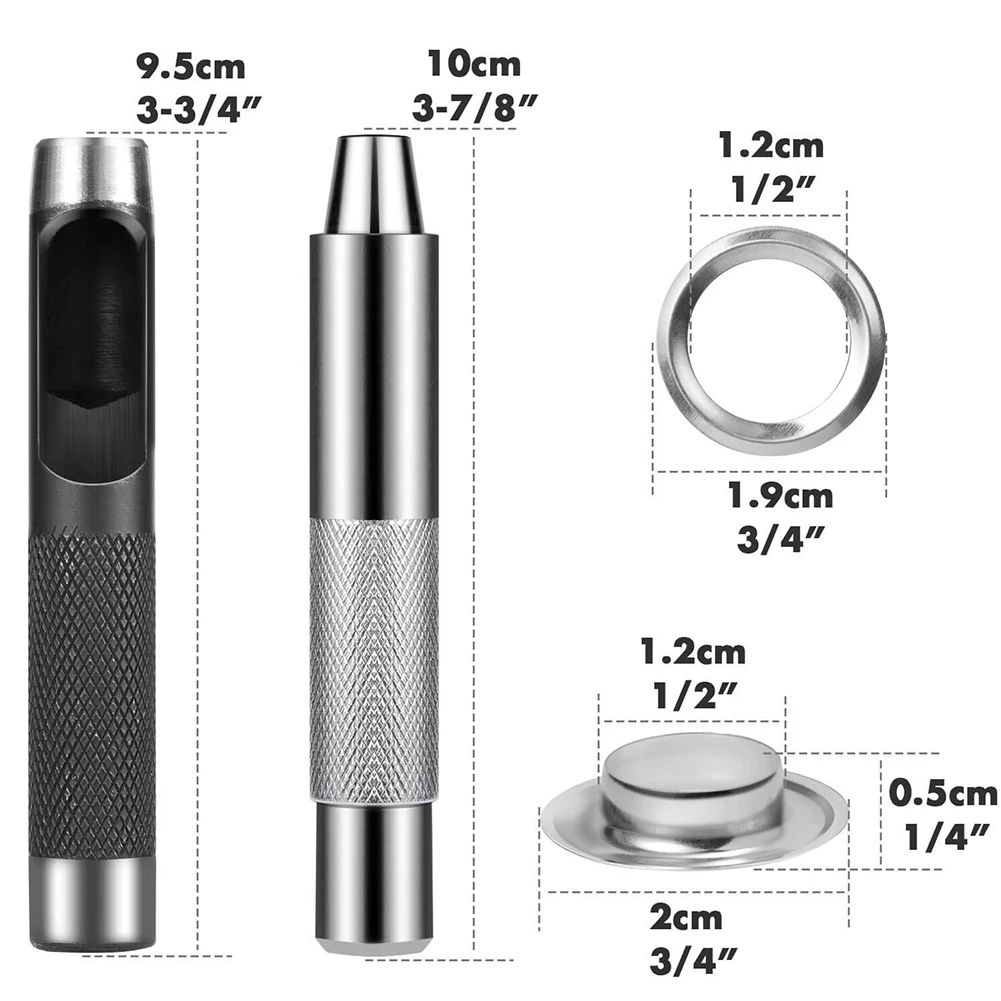 120 пар комплект для втулки с инструментами для установки занавес 12 мм ремень DIY кожевенное ремесло аксессуары для одежды металлические люверсы