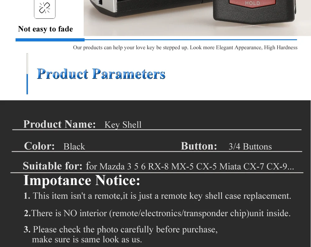 Keyforkess 10 pz/lotto 3/4 Bottoni di Vibrazione Pieghevole Chiave A Distanza Borsette Auto Caso Della Copertura Fob Per Mazda 3 5 6 CX5 CX7 CX9 RX8 - Ha844e80a54bf446a843eb6d4b917cce75