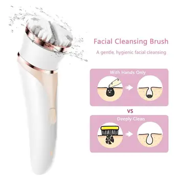 

Facial Hair Removal Epilator for Women, Wet and Dry Lady Electric Shaver USB Rechargeable 4 in 1 Painless Bikini Trimmer