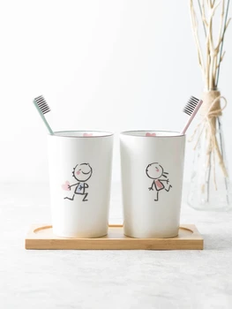 

Bathroom Tumblers Toothbrush Cup Toothpaste Storage Box High Quality Decorative Water Mug Ceramic Material Wash Cup 31