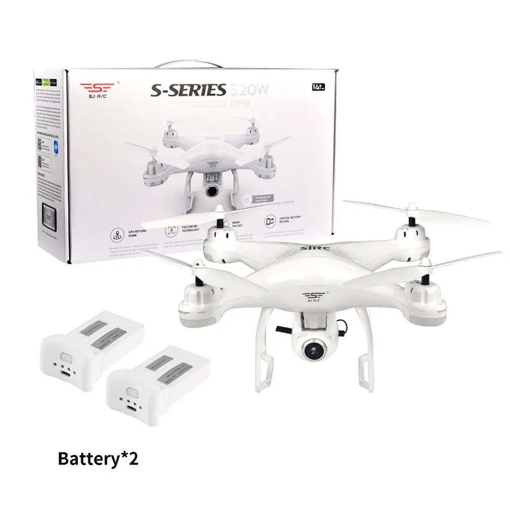S20W gps 720P 1080P четыре-Дрон с осями gps регулируемая камера умный gps автоматический контроль автоматического возврата дистанционного управления - Цвет: 1080 white 2B