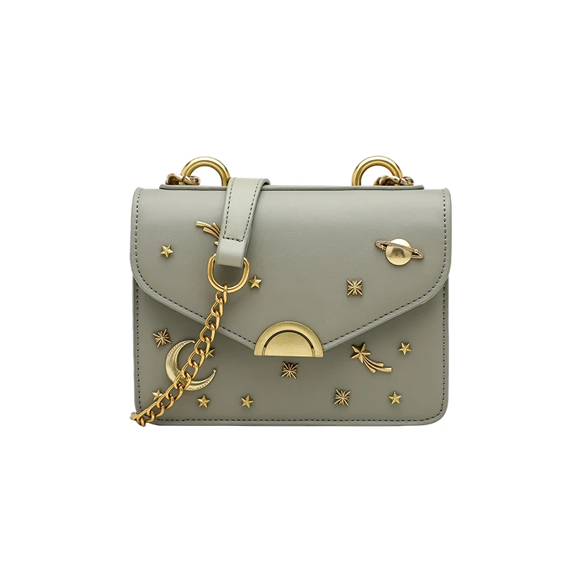 

Women's Leather Crossbody Bags For Women Green Chain Shoulder Messenger Bag Lady Travel Purses and Handbags Cross Body Bag