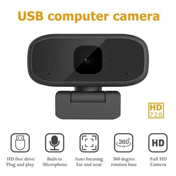 

720P Camera 360 Degree USB Webcam Built-In Microphone Video Conference Webcast Call Computer Network Auto Focus Camera