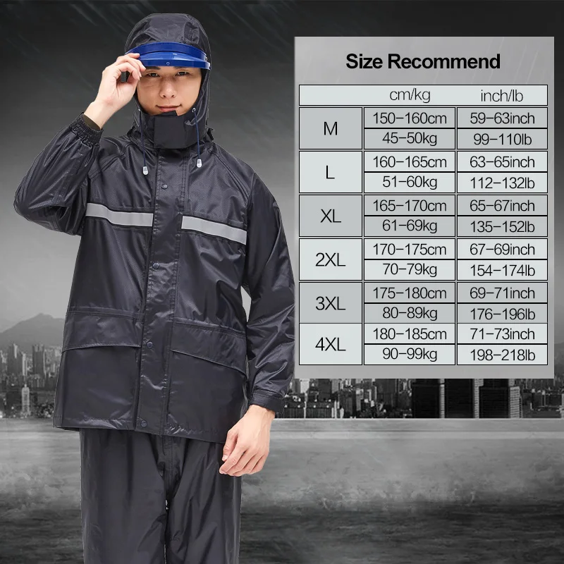 Raincoat Rain Pants Suit Thick Waterproof Motorcycle Rain Jacket Poncho Fishing  Rain Suits Rainwear Man And Woman - AliExpress