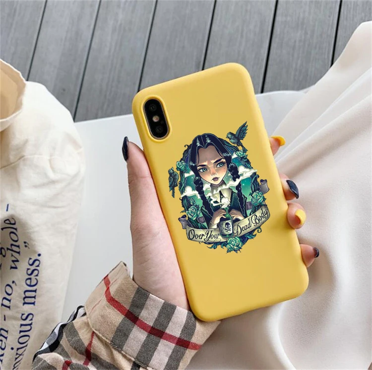 Среда Addams семейный цветной Мягкий силиконовый чехол для телефона iphone 6/6s, 6 Plus/6s Plus, 7/8, 7 Plus/8 Plus, X, XS, XR, XSMax