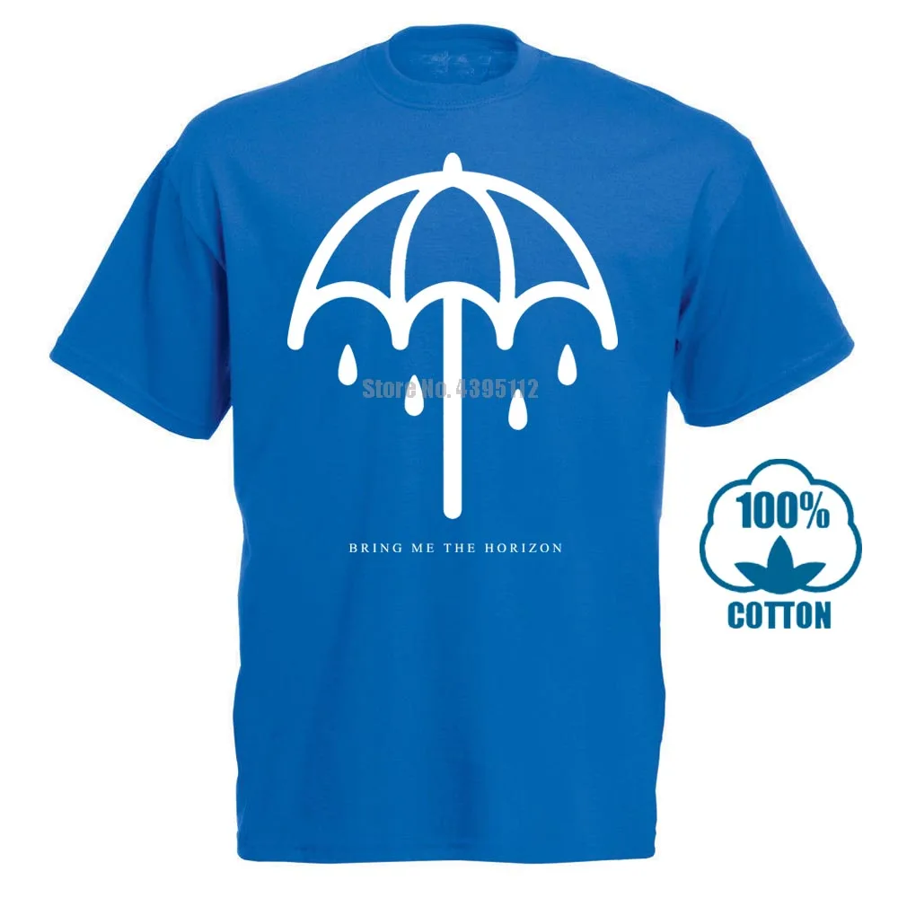 Синий Bring Me The Horizon Umbrella Burnout мужская серая футболка с принтом, Мужская футболка с короткими рукавами и круглым вырезом, летние футболки - Цвет: Синий
