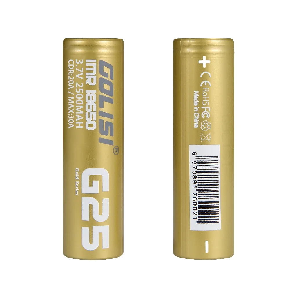 Golisi 4 шт. G25 IMR 18650 2500 мАч 30A E-CIG аккумуляторная батарея VAPE с Golisi O4 интеллектуальное зарядное устройство 2A Быстрая зарядка