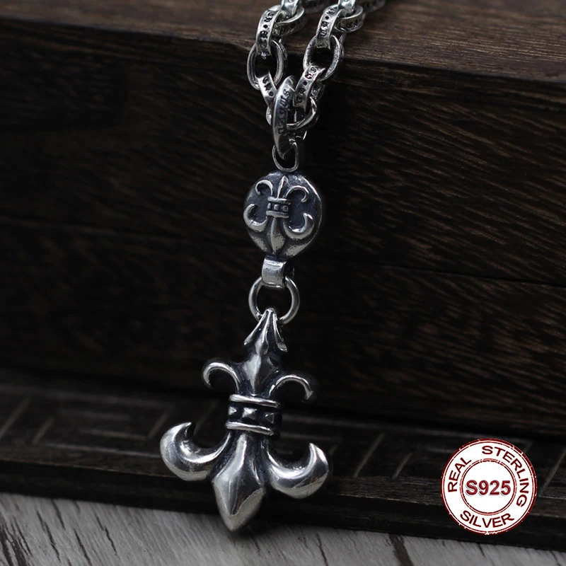 

S925 men sterling silver pendants Personality retro classic punk style Retro Anchor shape Wild fashion models Send a gift