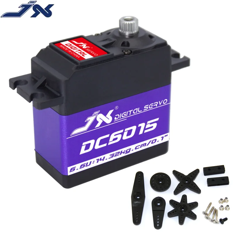 

JX Servo DC6015 15kg Aluminium Shell Metal Gear Core Digital Standard Standard Angle Servos for RC Drone 1/8 1/10 Car DS3325MG