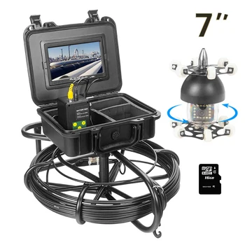 

100m Pipeline Inspection Video Camera Pipe Sewer Camera 7 '' LCD Monitor Rotating Pipe Inspection Equipment Borescope Endoscope