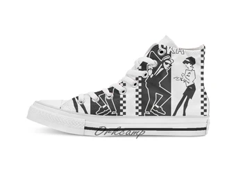 

Ska Dance Custom Casual High Top lace-up Canvas shoes sneakers Drop shipping