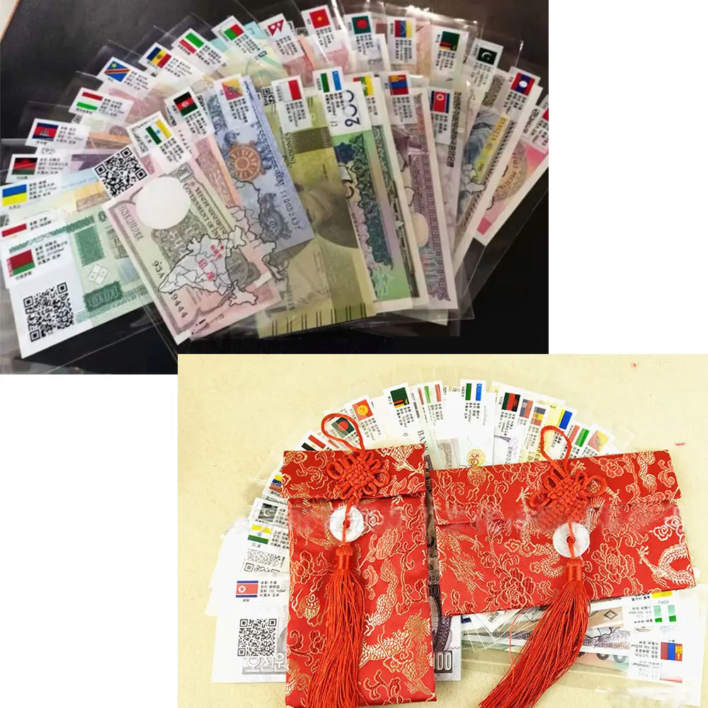 52 шт./компл. копия UNC реальные оригинальные банкноты с красным конвертом World Note