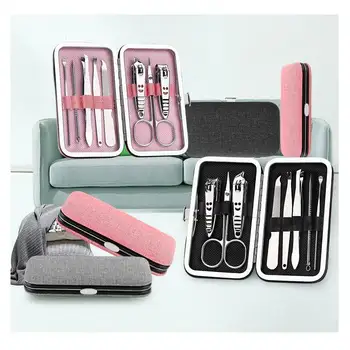 

8pcs/set Portable Nail Clipper Set Professional Stainless Steel Nail Scissors Clipper Tweezer Tools Family Foot Hand Care Set