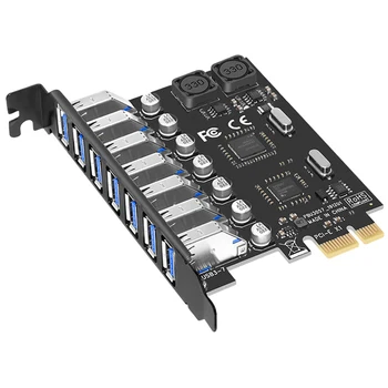

USB 3.0 PCI-E Expansion Card Adapter 7 Ports Hub Adapter External Controller PCI-E Extender PCI Express Card for Desktop