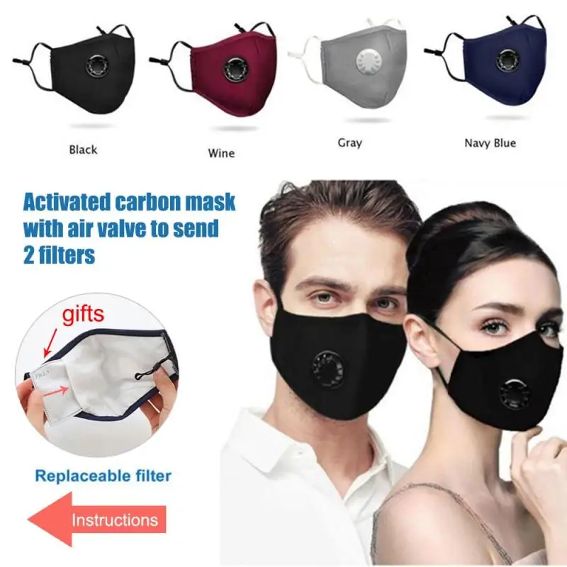 

In stock Masks Breathable Mask Valved Face Respirator Reusable Anti PM2.5 Safety Protective Face Filter KN95 mask cover