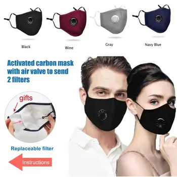 

L Free delivery! 5Layer Mask with Breathing Valve Filter Safety Mask Respirator Reusable mascarillas Airborne masque for cycing