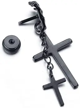 

Lvcky Feather Punk Hoop Earrings Stainless Steel Leaf Huggie Stud Earrings Hinged Unisex Piercing Jewelry