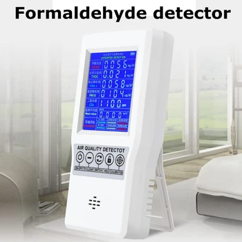 

Household Gas Analyzer Intelligent Air Quality Detector Formaldehyde Detector TVOC HCHO PM2.5 PM10 CO2 Meter Air Quality Monitor
