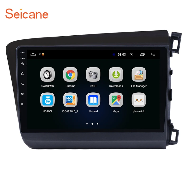 Seicane 9 дюймов HD сенсорный экран Android 8,1 gps Bluetooth навигация для 2012 HONDA CIVIC правая рука вождения Wi-Fi музыка автомобиль радио плеер