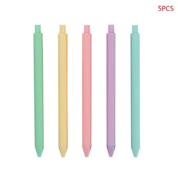 

5pcs Candy Color Signing Neutral Gel Pens 0.5mm Black Ink Journal Student Office