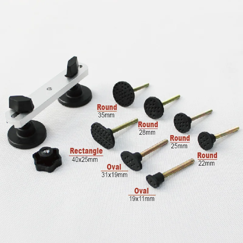 

Aluminum pdr tool kit with 6 extra pulling pads for car body dent repair