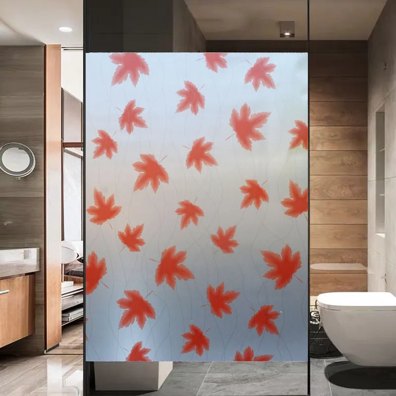 Window Film Glass Films Colours Maple leaves Self Adhesive Stained