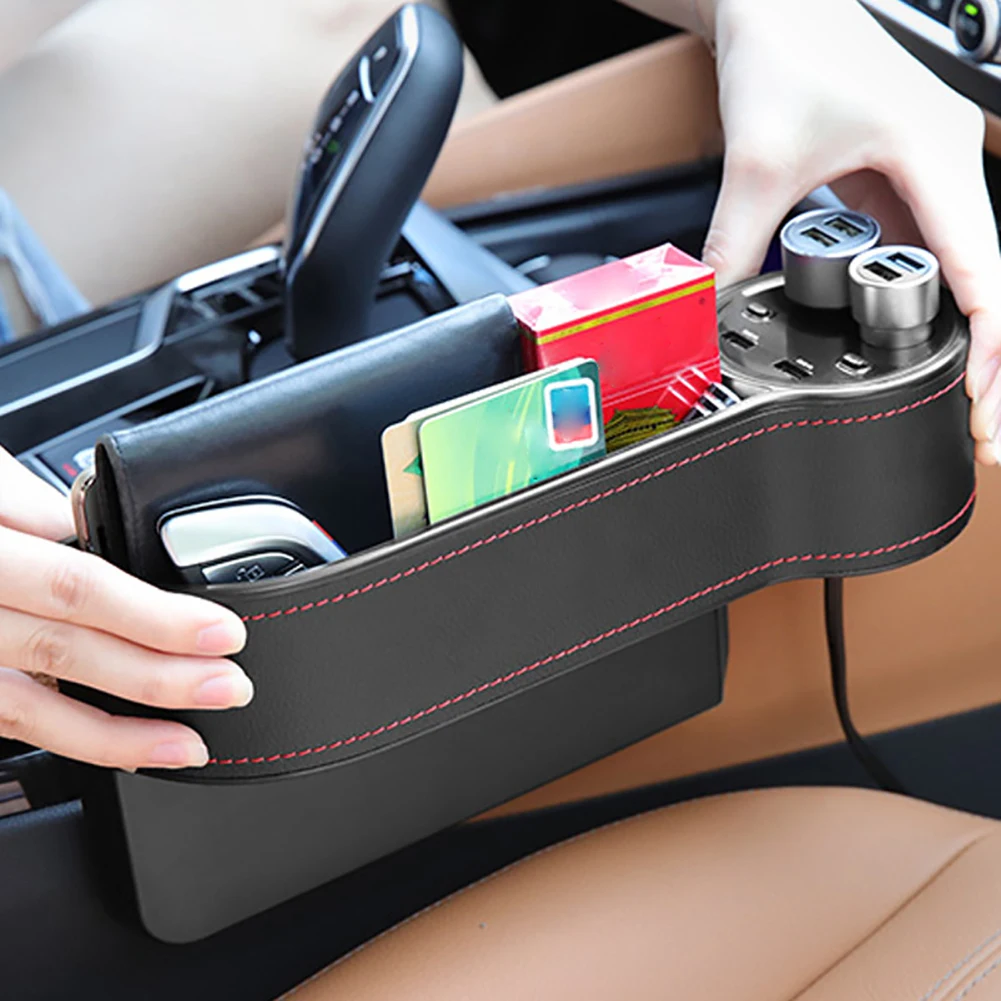 Многофункциональное зарядное устройство для салона автомобиля с двумя usb-портами, чехол для хранения, универсальные цифровые карманы, аксессуары для уборки, портативные