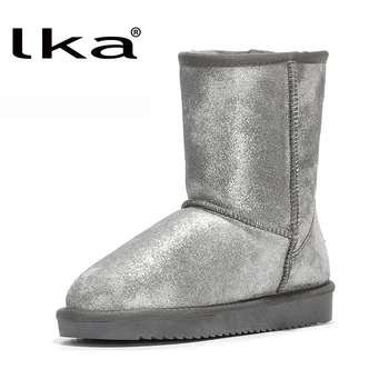 

100% real cowhide leather suede women winter snow boots for women sheep fur lined winter shoes high quality 14 colors size 34-44