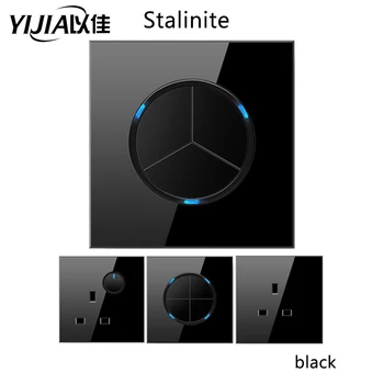 

Luxury Wall Push Button Switch EU/UK Standard Light switch white Stalinite Switch Power 1/2/3/4Gang 2Way AC220V