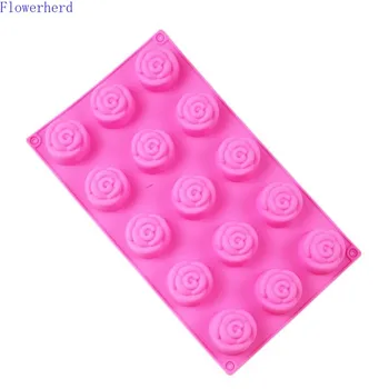 

15 Holes Rose Flowers Silicone Chocolate Cake Mold DIY Fondant Cake Decoration Baking Mold Valentine's Day DIY Soap Making Tools