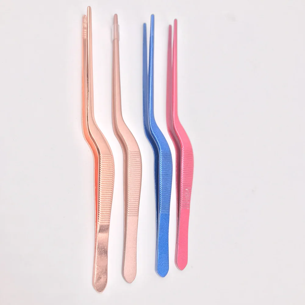 4PCS Инструменты для морепродуктов, кухонные щипцы для виброплиты, щипцы для профессионального шеф-повара, нержавеющая сталь, шеф-повара, Западная еда, Красочные - Цвет: 4PCS