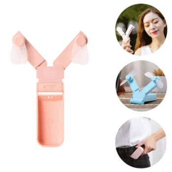 

5V 1W Mini Folding Double-headed USB Fan Table Desktop Electric Fan 2 Modes Wind Air Cooler Outdoor Travel Summer Cooling