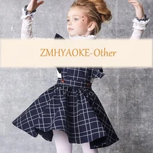 Предварительная ; коллекция года; сезон осень; ZMHYAOKE; Новое поступление; платье для девочек; платье принцессы в клетку; Детские платья для девочек; элегантная одежда для маленьких девочек