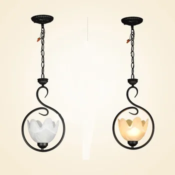 

1pc Glass Flower pendant lights Creative Restaurant Access Garden Terrace Bar Cafe Single heads Pendant lamps ZA