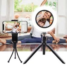 16/26 см фотографии светодиодный Кольцевая вспышка для селфи с тремя скорости бесступенчатое освещение с регулируемой яркостью с Вращающаяся головка для макияжа видео для студий с живым звуком