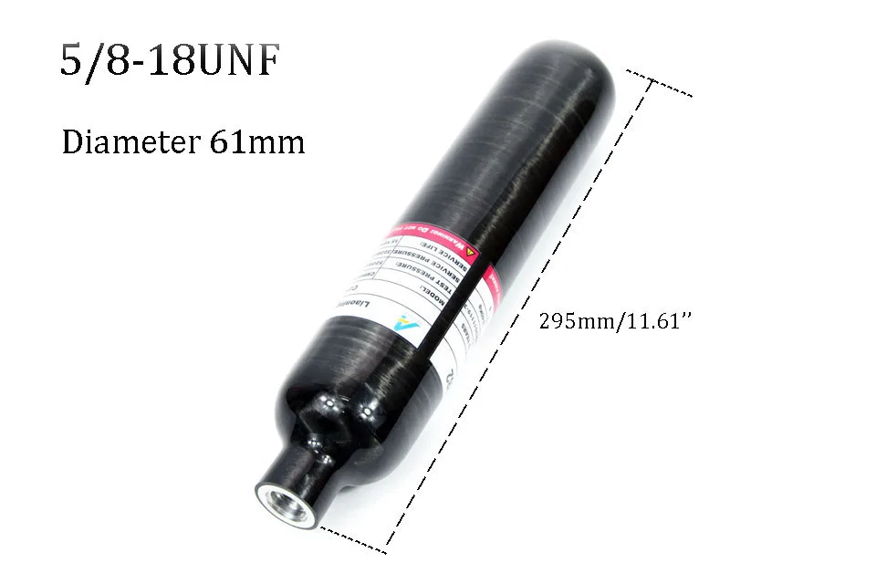0.5l black UNF Бак из углеродного волокна 0.5L 300 бар/4500psi - Цвет: 0.5l black UNF
