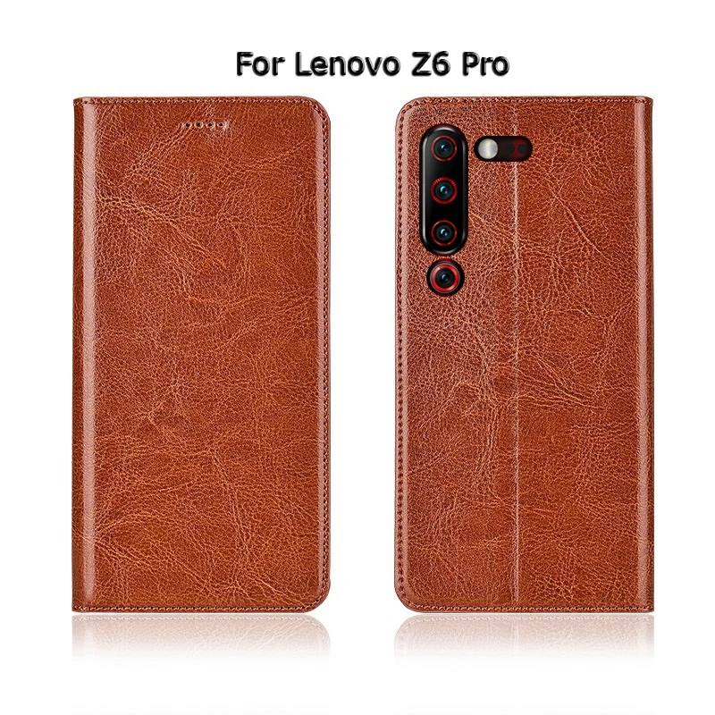 Чехол из натуральной кожи для lenovo Z6 Pro Lite, Магнитный чехол с подставкой и откидной крышкой в стиле ретро для телефона