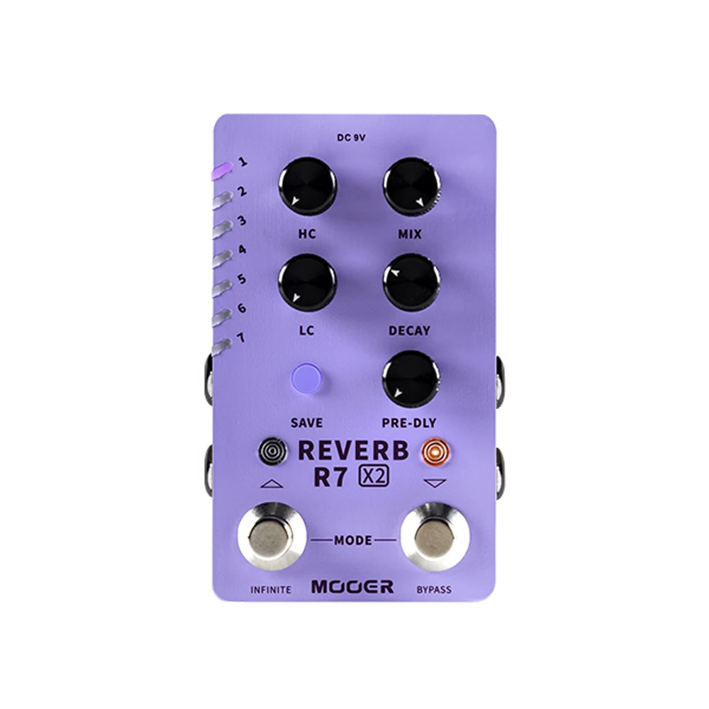 MOOER R7 X2 педаль реверберации 14 стерео эффекты атмосфера/весна/зал/комната с