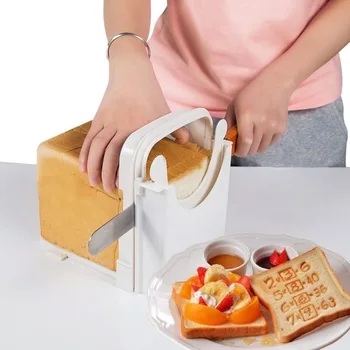 

Bread Slicer Guide Adjustable Bread Roast Loaf Slicer Cutter Folding Toast Slicing Mold GQ