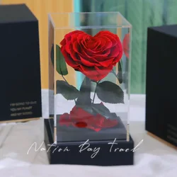 Immortal Flower Glass Cover Rose Flower Handmade Decoration Valentine's Day mother's Day Birthday Gift