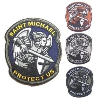

Saint Michael Protect Us Patches Military Combat Badge Embroidered Applique Army Armband Patch for clothing stickers souvenirs